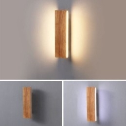 Moderne wandlamp van hout, entree, gangpadverlichting, Scandinavische wandlamp voor op het bed