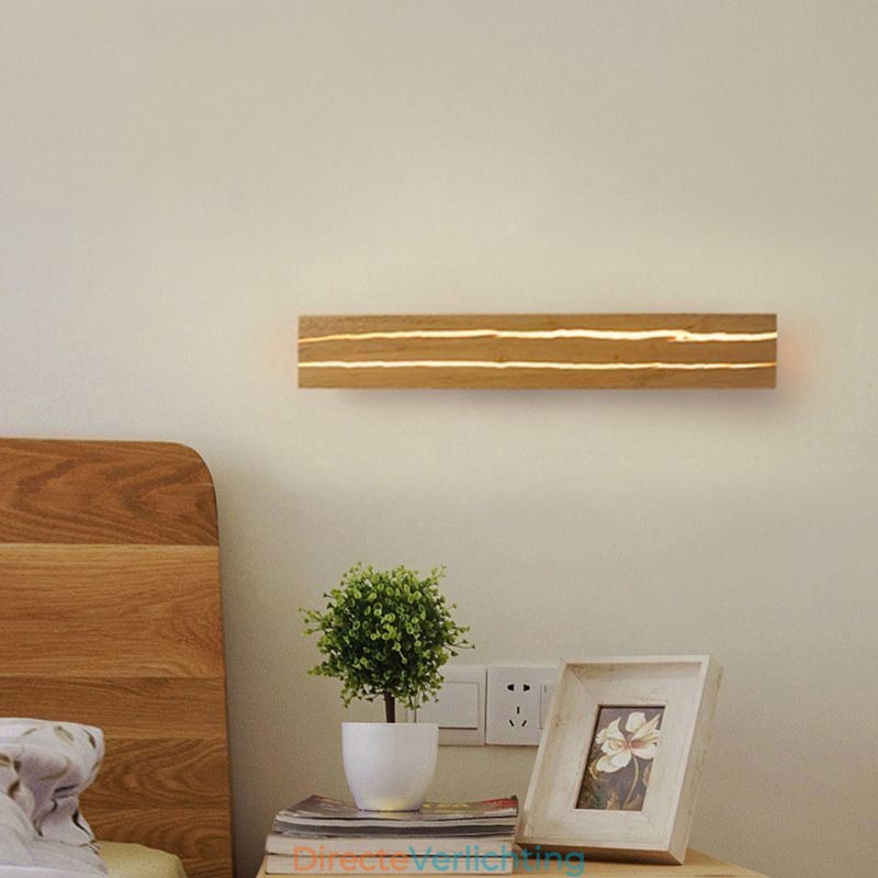 Moderne houten wandlamp entree gangpadverlichting Nordic nachtkastje wandlamp