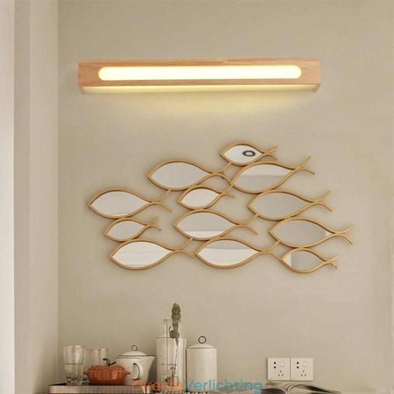 Moderne wandlamp van hout, entree, gangpadverlichting, Nordic nachtkastje wandlamp