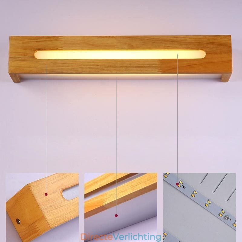 Moderne wandlamp van hout, entree, gangpadverlichting, Nordic nachtkastje wandlamp