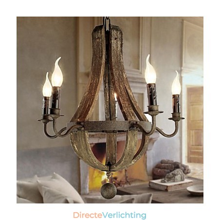 Kroonluchter 5 lampen Vintage Retro Landelijk Wonen Eetkamer Metaal Kroonluchter 5 lampen Vintage Retro Landelijk Wonen Eetkamer Metaal