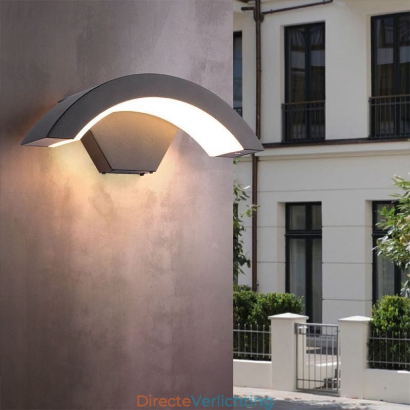 Minimalistische aluminium lamp tuin waterdichte halve maan wandlamp