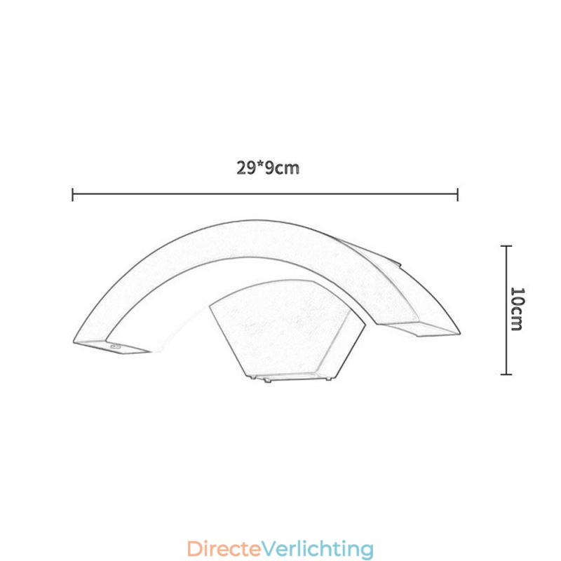 Minimalistische aluminium lamp tuin waterdichte halve maan wandlamp