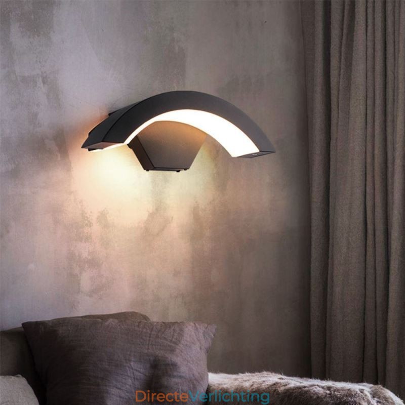 Minimalistische aluminium lamp tuin waterdichte halve maan wandlamp