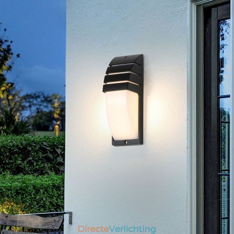 Waterdichte buitenportieklamp, zwarte aluminium wandlamp, tuinverlichting voor op de binnenplaats