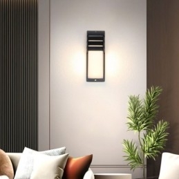 Waterdichte buitenportieklamp, zwarte aluminium wandlamp, tuinverlichting voor op de binnenplaats