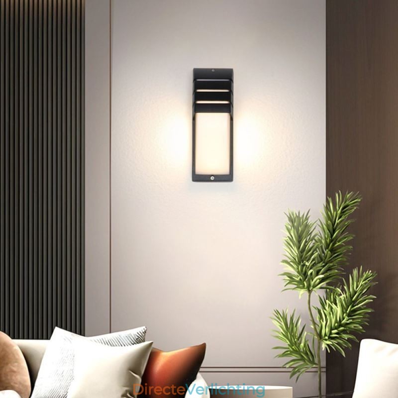 Waterdichte buitenportieklamp, zwarte aluminium wandlamp, tuinverlichting voor op de binnenplaats