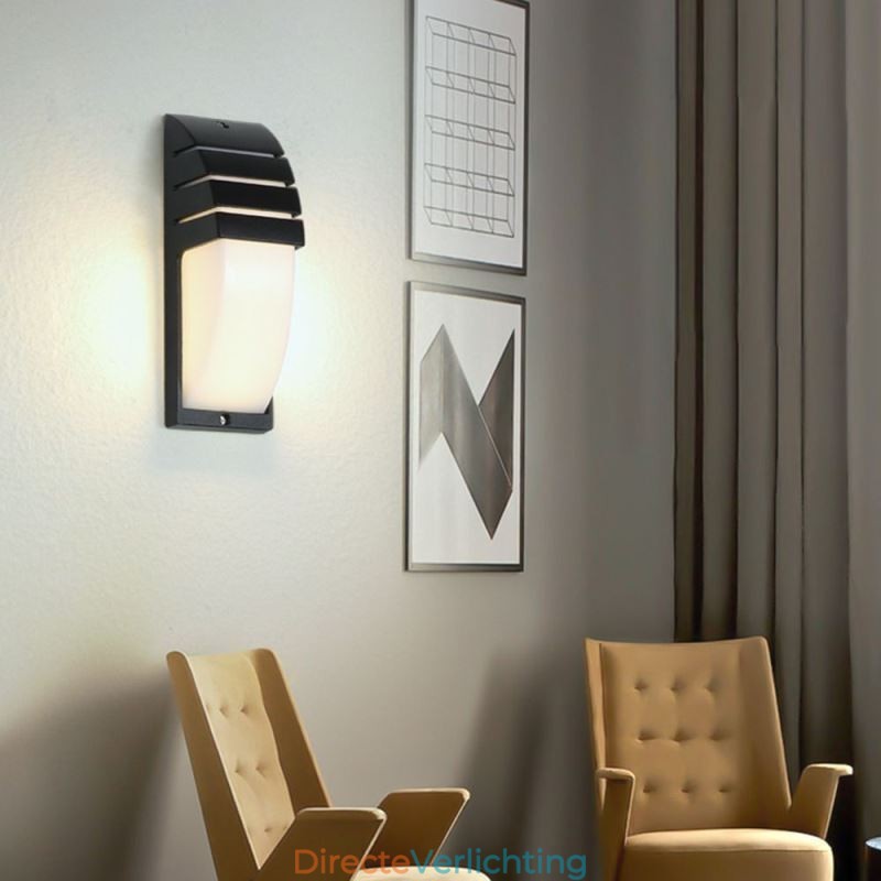 Waterdichte buitenportieklamp, zwarte aluminium wandlamp, tuinverlichting voor op de binnenplaats