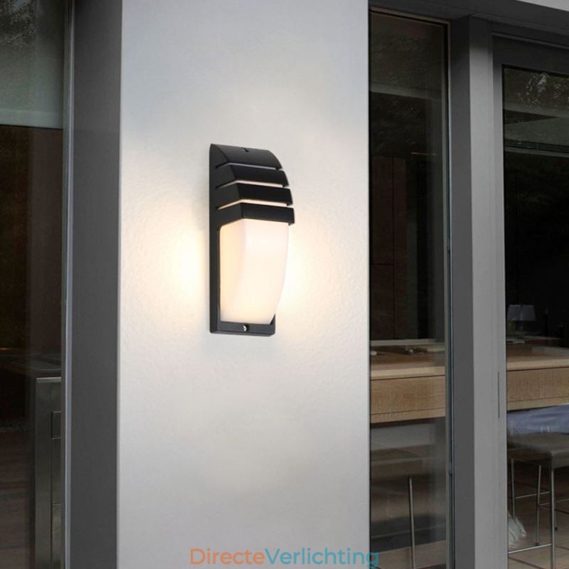 Waterdichte buitenportieklamp, zwarte aluminium wandlamp, tuinverlichting voor op de binnenplaats