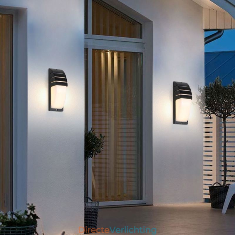 Waterdichte buitenportieklamp, zwarte aluminium wandlamp, tuinverlichting voor op de binnenplaats