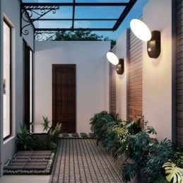 Moderne minimalistische aluminium lamp tuin waterdichte halve maan wandlamp