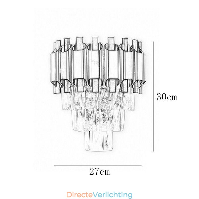 Hangende kristallen moderne wandlamp met vaste bedrading, 11,81" hoge armatuur