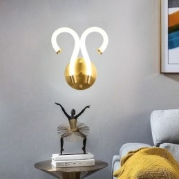 Moderne wandlamp Creativiteit Wandlamp Koper Schapenhoorn 2 Lampen