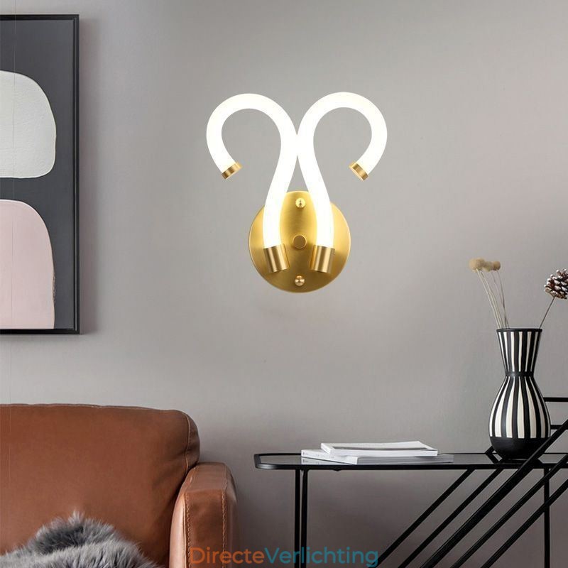 Moderne wandlamp Creativiteit Wandlamp Koper Schapenhoorn 2 Lampen