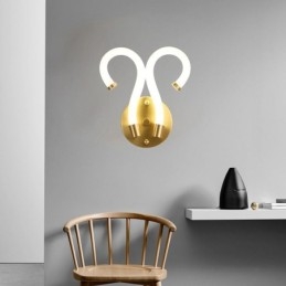 Moderne wandlamp Creativiteit Wandlamp Koper Schapenhoorn 2 Lampen