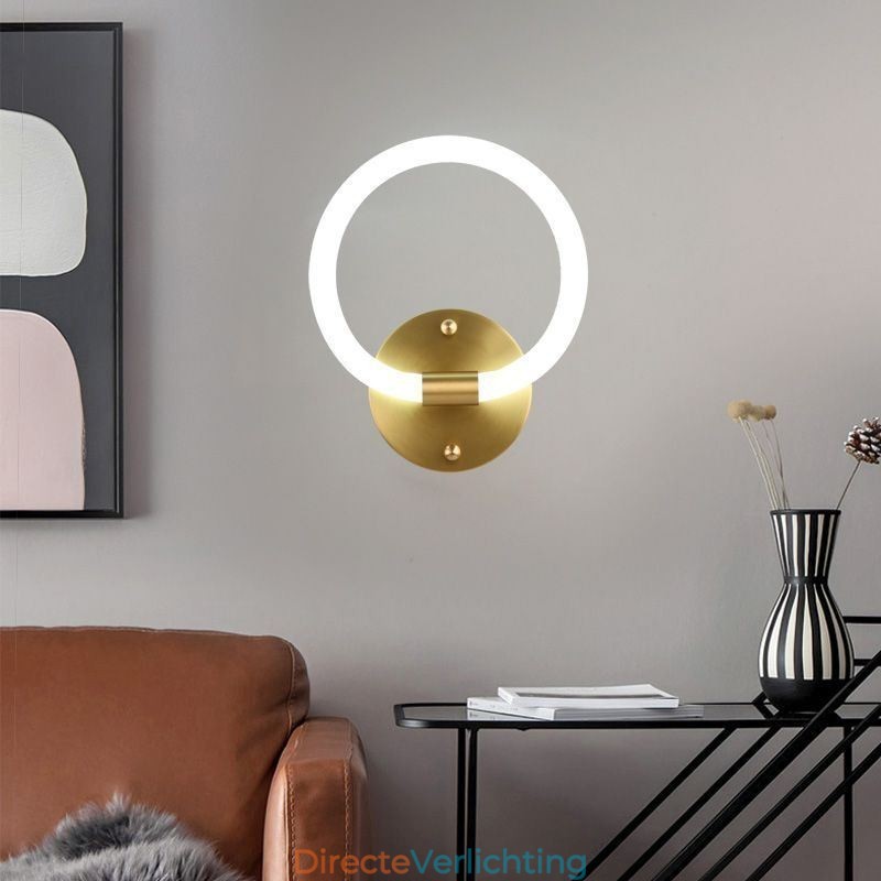 Moderne wandlampen Ronde ringwandlampen Driekleurige dimfunctie