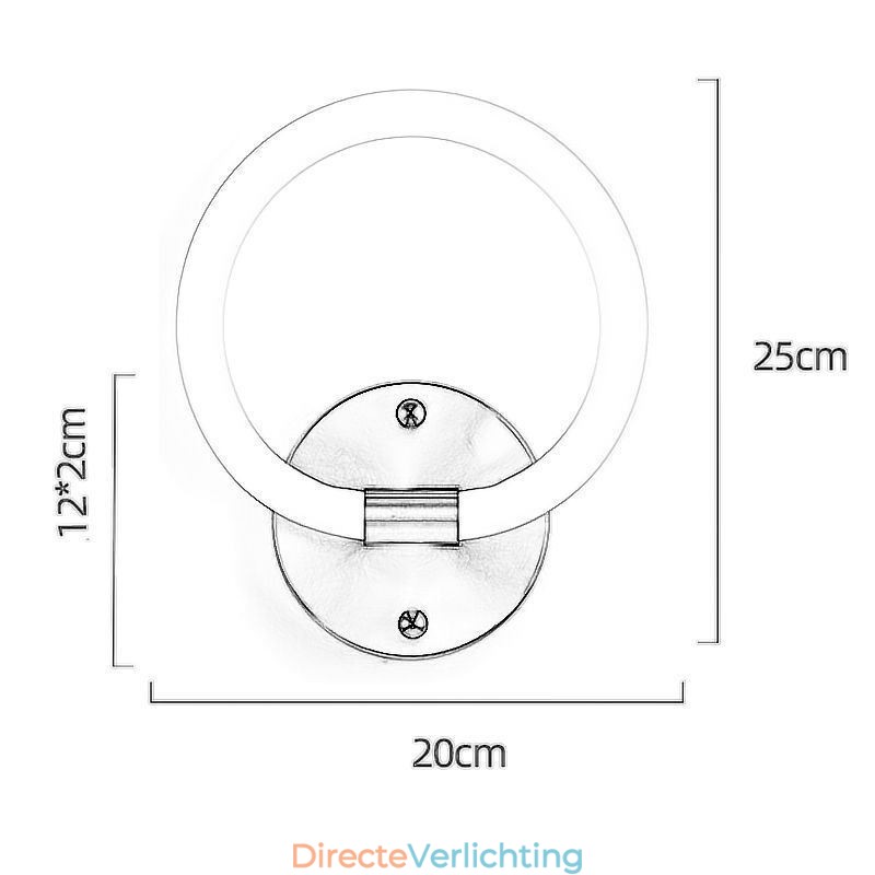Moderne wandlampen Ronde ringwandlampen Driekleurige dimfunctie