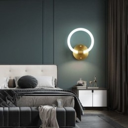Moderne wandlampen Ronde ringwandlampen Driekleurige dimfunctie