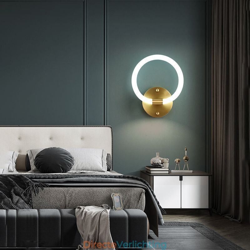 Moderne wandlampen Ronde ringwandlampen Driekleurige dimfunctie
