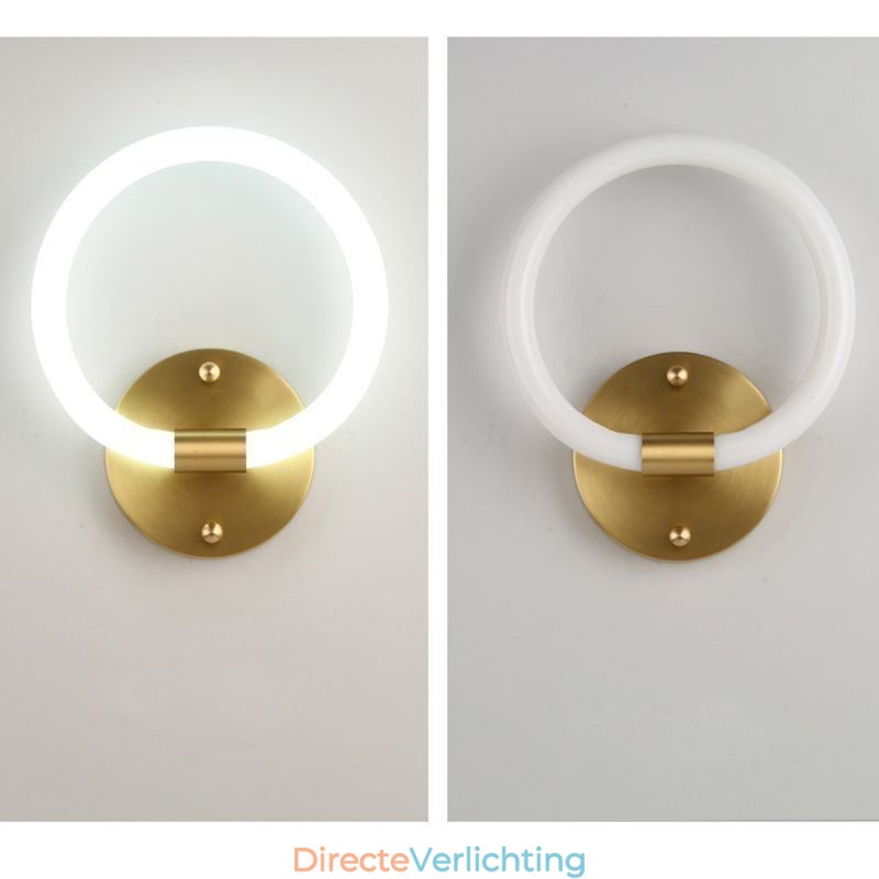 Moderne wandlampen Ronde ringwandlampen Driekleurige dimfunctie