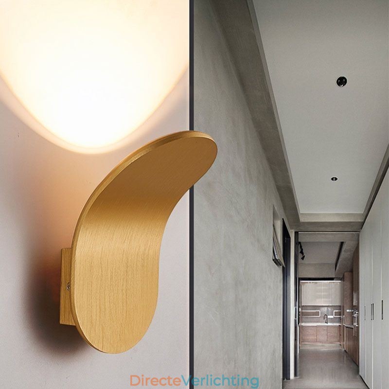 Minimalistische aluminium wandlamp