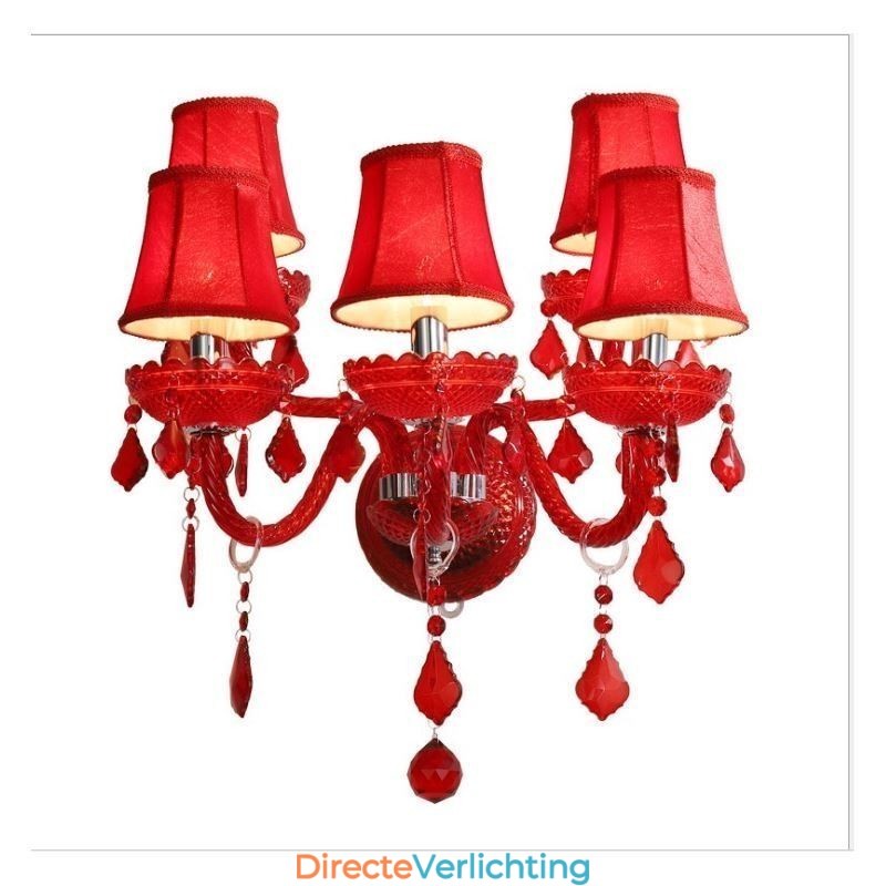 Europese Kristallen Wandlamp Rode Kleur Wandlamp
