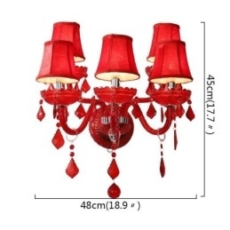 Europese Kristallen Wandlamp Rode Kleur Wandlamp