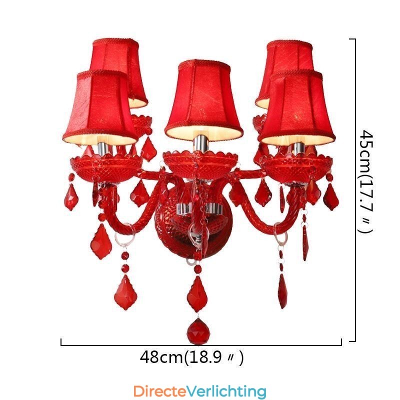 Europese Kristallen Wandlamp Rode Kleur Wandlamp