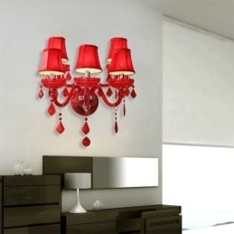 Europese Kristallen Wandlamp Rode Kleur Wandlamp