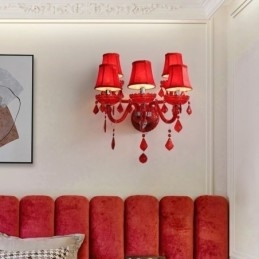 Europese Kristallen Wandlamp Rode Kleur Wandlamp