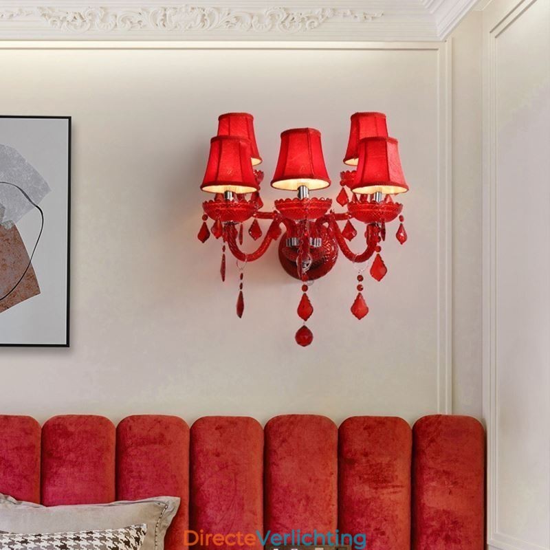 Europese Kristallen Wandlamp Rode Kleur Wandlamp