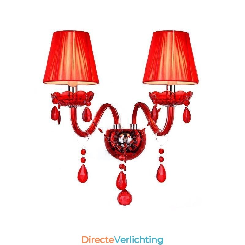 Europese wandlamp kristal wandlamp rode kleur