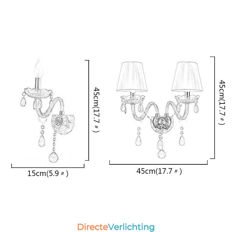 Europese wandlamp kristal wandlamp rode kleur