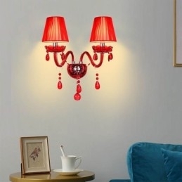 Europese wandlamp kristal wandlamp rode kleur