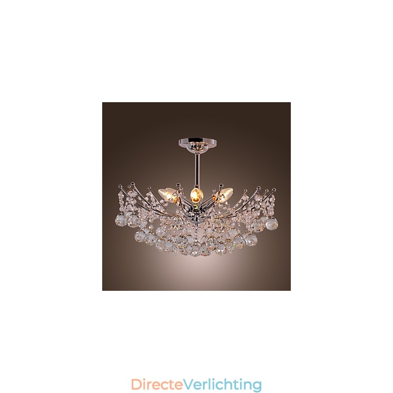 Luxe kristallen kroonluchter met 6 lampen hangkroonluchter