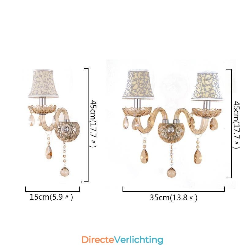 Elegante kristallen wandlamp in Europese stijl, gangpad