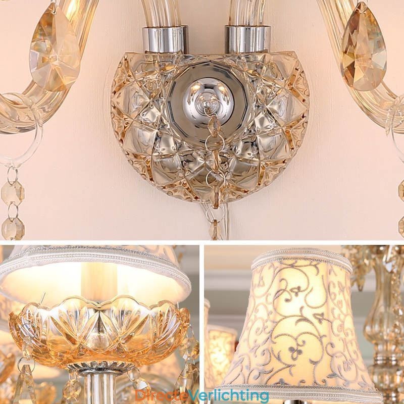 Elegante kristallen wandlamp in Europese stijl, gangpad