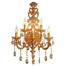 Luxe kristallen wandlamp Europese wandlamp van zinklegering met vijf lampen