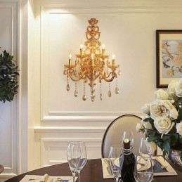 Luxe kristallen wandlamp Europese wandlamp van zinklegering met vijf lampen