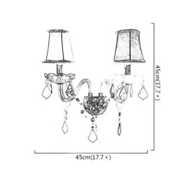 Kleurrijke kristallen wandlamp Europese wandlamp met twee lampen