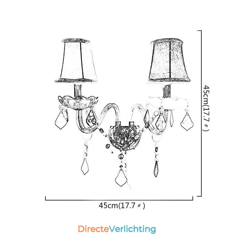 Kleurrijke kristallen wandlamp Europese wandlamp met twee lampen