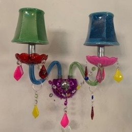 Kleurrijke kristallen wandlamp Europese wandlamp met twee lampen