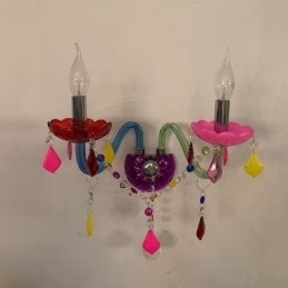 Kleurrijke kristallen wandlamp Europese wandlamp met twee lampen