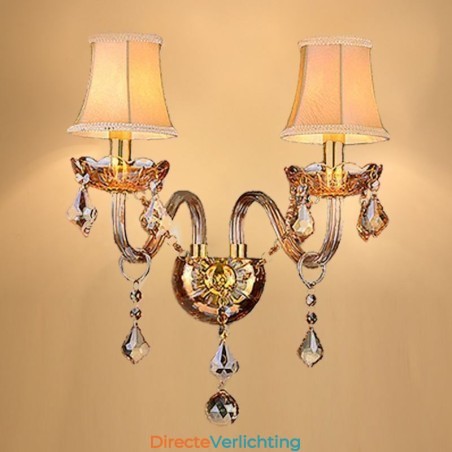 Europese kristallen wandlamp Elegante tweelichts wandlamp Trap Europese kristallen wandlamp Elegante tweelichts wandlamp Trap