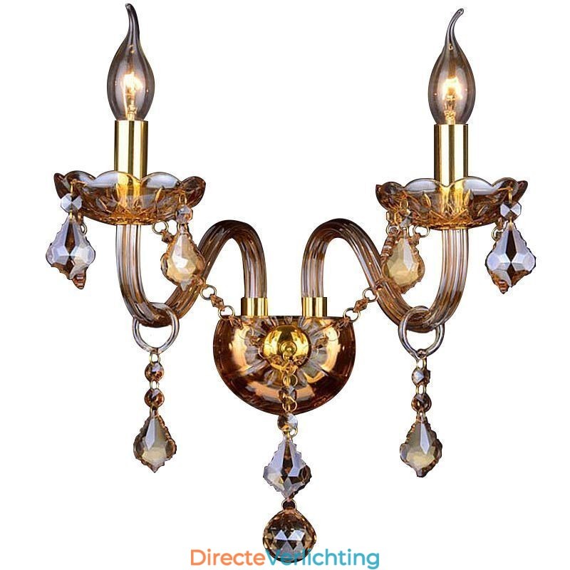 Europese kristallen wandlamp Elegante tweelichts wandlamp Trap