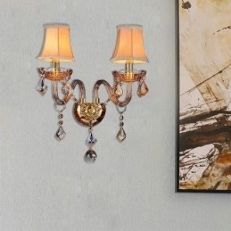 Europese kristallen wandlamp Elegante tweelichts wandlamp Trap