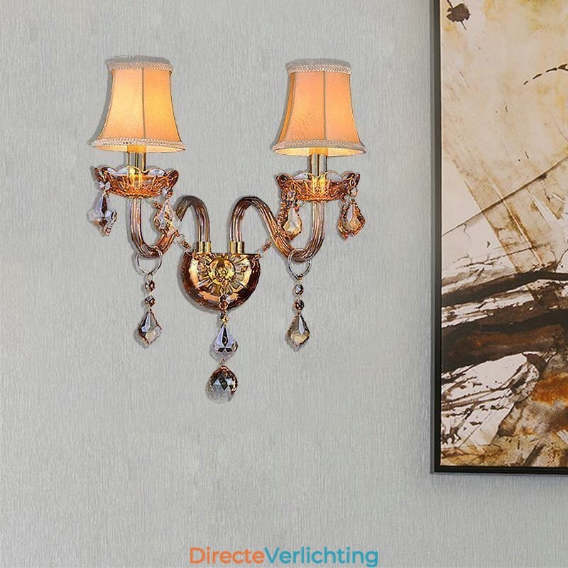 Europese kristallen wandlamp Elegante tweelichts wandlamp Trap