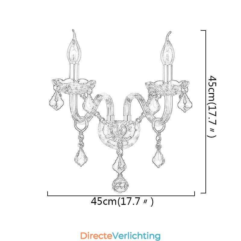 Europese kristallen wandlamp Elegante tweelichts wandlamp Trap