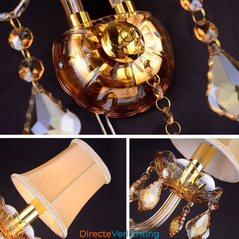 Europese kristallen wandlamp Elegante tweelichts wandlamp Trap