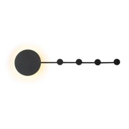 Moderne wandlamp, ronde wandlamp, zwarte haak, wandlamp, nachtkastjeverlichting